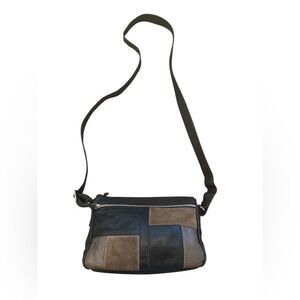 Great American Leatherworks leather suede patchwork shoulder bag pocketbook